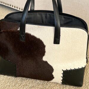 Cole Haan Black and White cowhide Tote Bag